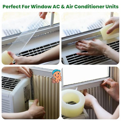 ECOHomes Window Weather Sealing Tape | Winter Weather Stripping Tape to Block Cold Drafts Through Window Gaps and AC Units, Insulation Seal and Draft Blocker for Home (2 Inch by 180 FT, Clear) - color: Clear, size: 2 Inch By 180 FT