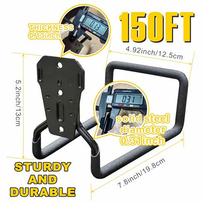 Heavy-duty rust-proof hose hooks for storing water pipes, hoses, cables, trimmers, ladders, buckets, tools | Wall-mounted high load-bearing capacity, non-slip hanger for homes, yards, and farms