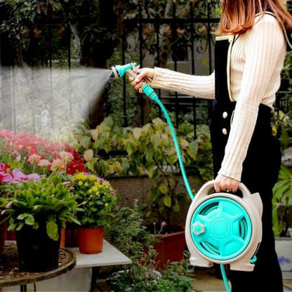 YEFA Retractable Garden Hose Reel - Convenient 50 FT Portable Hose with 6-Function Spray Nozzle for Versatile Watering, Cleaning, and More (Blue) - color: Blue
