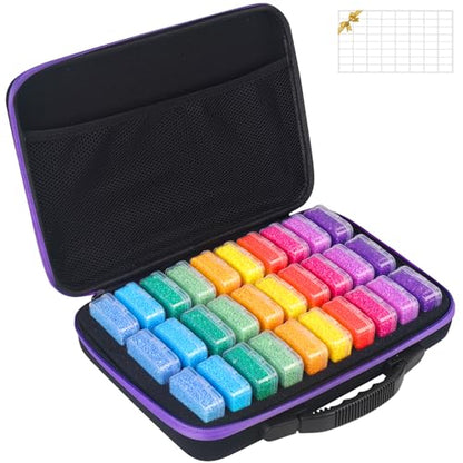 Douorgan Diamond Painting Storage Containers Portable Bead Organizer Shockproof Bead Art Storage Case Jewelry Beads Storage Box (30 Small Boxes) - size: Medium - 30 Small Boxes