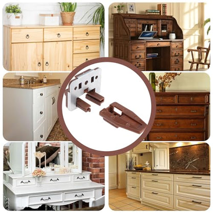 20PCS Drawer Slide Track Guide Glide with Drawer Guide Metal Backing and Drawer Stop for Center Mount Drawer for Dressers for Nightstand for Rite-Trak I 168 Drawer Slide Systems - style: 20Pcs w/metal backing