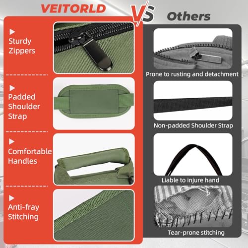 Roll Up Tool Bag, Gifts for Him Men Dad Husband Boyfriend Fathers Day, Portable Tools Storage for Men, Heavy Duty Tool Organizer W/Detachable Pouches for Electrician Mechanic Carpenter - style: Roll-Dark Green