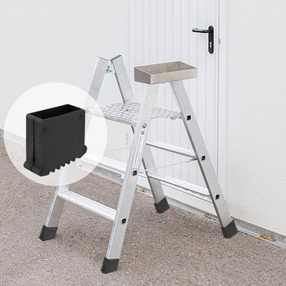 Geesatis 2Pcs Non-Slip Folding Ladder Feet Mat,Rubber Pads Covers Ladder Foot Pads,Anti-Skid Ladder Leg Cushion Bumper,1.2x2.9 Inch (Black) - color: Black, size: B-1.2in×2.9inch