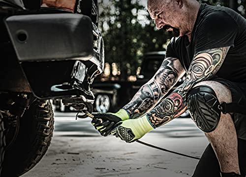 Gorilla Grip Max RhinoFlex High Vis Work Gloves With Impact and Abrasion Protection, Medium