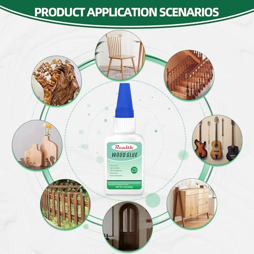 Wood Glue for Furniture Heavy Duty 30g, Super Clear Glue for Wood Crafts DIY, Woodworking, Furniture Repair, Baseboard, Cabinets, Door, Indoor & Outdoor, with Anti-Clog Cap - size: 60g, style: Wood Glue