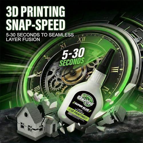 3D Printing Super CA Glue 1oz +1g Kit, Quick-Fix Clear Glue for PLA ABS PETG TPU, High Strength Instant Cyanoacrylate Adhesive for DIY Craft, Hobby Model, Vertical Surfaces - size: 1 Oz., style: 3D Printing Glue