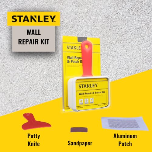 Stanley S 552 Drywall Patch Repair Kit -1x9.5 Fl Oz., Complete Drywall Patch Solution for Home DIY, Includes Wall Hole Filler, Spackle Wall Repair and Putty Hole Repair - 1 Pack - size: 1 Pack