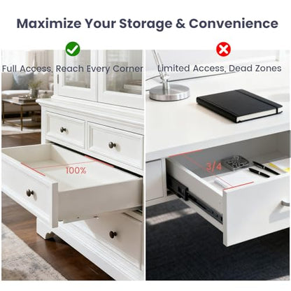 Homdiy 12 Inch 1 Pair Undermount Soft Close Drawer Slides Hidden Bottom Mount Cabinet Rails, Full Extension Concealed Bottom Mount Rails, 100 LB Load Capacity Heavy Duty Steel Cabinet Slides - size: 12 Inch