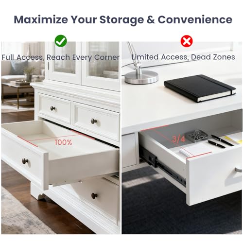 Homdiy 18 Inch 1 Pair Undermount Soft Close Drawer Slides Hidden Bottom Mount Cabinet Rails, Full Extension Concealed Bottom Mount Rails, 100 LB Load Capacity Heavy Duty Steel Cabinet Slides - size: 18 Inch