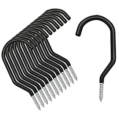 12PCS Heavy Duty Bike Storage Hooks Bicycle Wall Mounted Hooks Large Screw Hooks for Wall,Ceiling