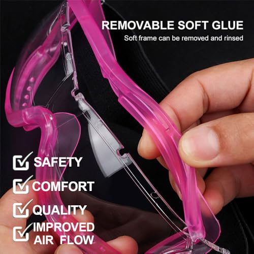 Kids Safety Goggles, Kids Lab Goggles,Soft silicone nose cushion and adjustable headband - color: 4 Pack Clear-white