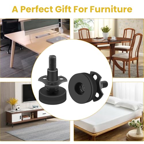 Adjustable Leveling Feet, 4 Pack 3/8"-16 Threaded Heavy Duty Leg Levelers T-Nut Kit, Large Base Furniture Levelers Support 1320LBs for Tables Cabinets Chairs Workbench Sofa and More