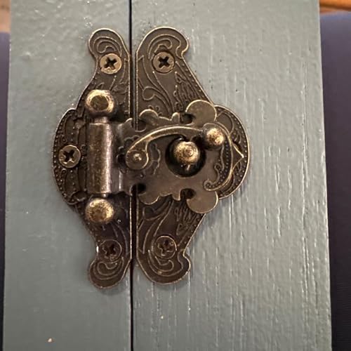 248 Pcs Antique Bronze Hardware Kit, 8 Engraved Hasp Catches, 8 Small Brass Latches, 32 Box Hinges with 200 Screws for Wooden Jewelry Boxes, Cabinets & Furniture Repair - color: 248PCS