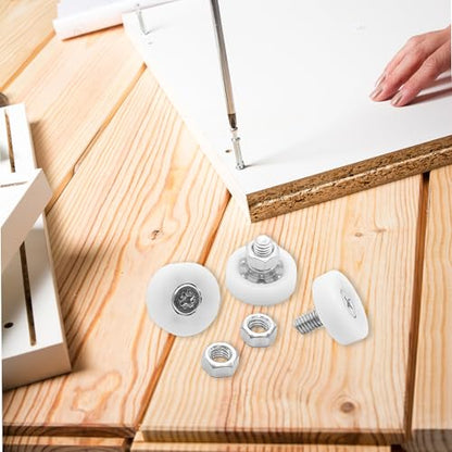 8Pcs 19mm Drawer Rollers, Nylon Drawer Pulley Replacement Wheels with Bearings and Nuts, Small Slide Roller for Cabinet, Sliding Door, Filing Cabinet, Smooth Drawer Positioning Guide - size: 19mm