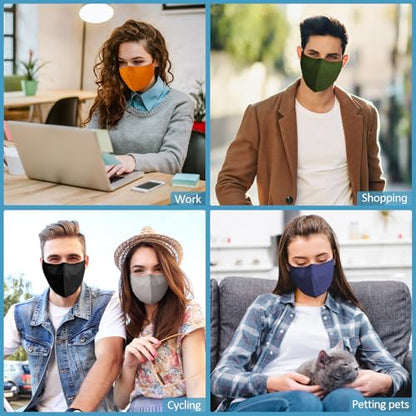 18 Pack Reusable Cloth Face Masks Washable Cotton Face Mask Adjustable Breathable Fabric Mask - color: Multicolor