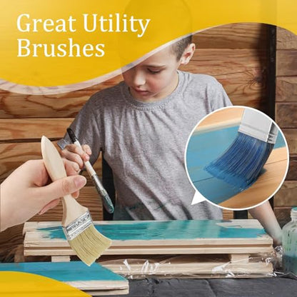 48 Pack 2 Inch Paint Brushes, All-Purpose Chip Brush Set for Painting, Stains, Varnishes, Epoxy, Glue, Crafts, Walls & Wood Furniture