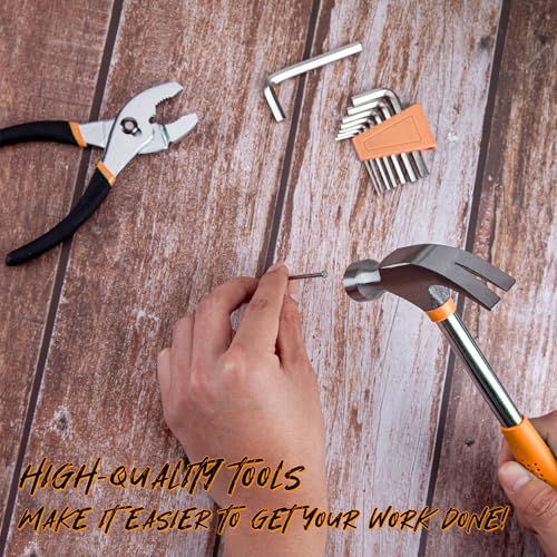 CARTMAN 39 Piece Tool Set General Household Hand Kit with Plastic Toolbox Storage Case Orange - color: Orange