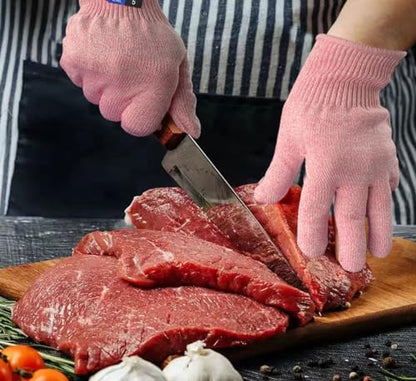 Cutting Gloves, Food Grade Level 5 Protection, Safety Kitchen Cut Gloves for Oyster Shucking, Fish Fillet Processing, Mandolin Slicing, Meat Cutting and Wood Carving. (Pink-Small 2 Pairs) - color: Pink, size: Small (Pack of 4)