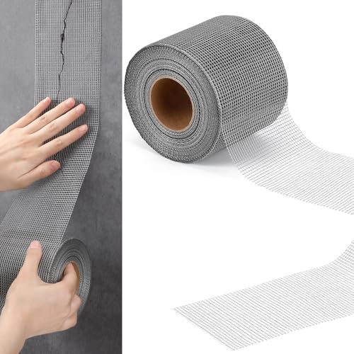 150 ft x 4 Inch Cement Board Joint Tape Self Adhesive Durable Gray Fiberglass Mesh Drywall Mesh Repair Tape for Cement Board Joints Repairing, Sealing and Strengthening - size: 150 ft X 4 Inch