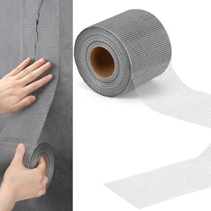 150 ft x 4 Inch Cement Board Joint Tape Self Adhesive Durable Gray Fiberglass Mesh Drywall Mesh Repair Tape for Cement Board Joints Repairing, Sealing and Strengthening - size: 150 ft X 4 Inch