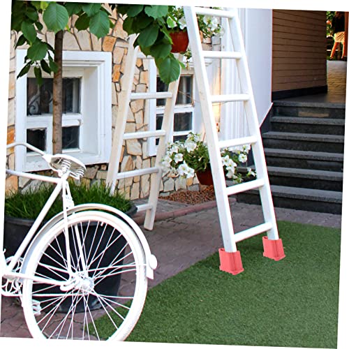 POPETPOP 4pcs Slip Mats for Ladders Non Slip Furniture Pads Staircase Step Treads Ladder for Stairs Outdoor - color: Red