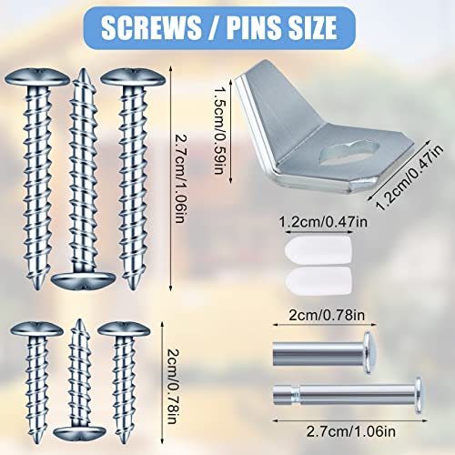 Screen Door Closer Kit, Storm Door Replacement Parts Compatible with Wright Products Screen Door Stopper Parts with Brackets, Pins and Mounting Screws (White)