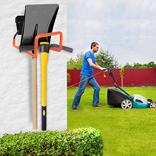 PeoMev Garden Hose Holder Wall Mount Heavy Duty Garden Hose Hanger Free Standing Metal Hose Rack for Outside Yard and Garage - color: Orange