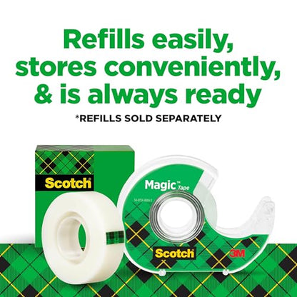 Scotch Magic Tape, Invisible, Home Office Supplies and Back to School Supplies for College and Classrooms, 6 Tape Rolls with Dispensers