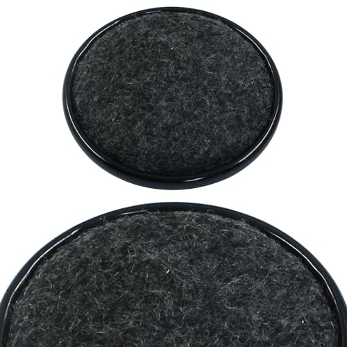 8Pcs Felt Furniture Sliders Reusable Carpet Base Furniture Cups,Moving Pads Sliders to Protect Hardwood (Round, 2.5 inch Dia, Black/Gray) - size: Round, 2.5 inch Dia