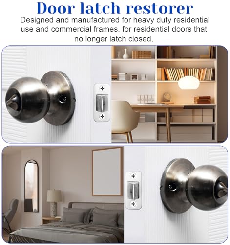 2 Pack Door Lock Plate, 1" x 2 1/4" Strike Plates for Exterior Doors, Heavy Duty Metal Door Backplate for Deadbolt & Latch, Easy Install