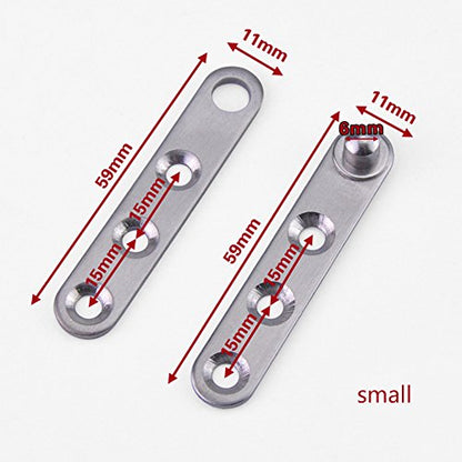 4 Piece Stainless Steel 360 Degree Rotating Concealed Hinges, Door Pivot Hinges Stainless Steel Drawer Window Door Fittings for Door Cabinets Cabinet (Small) - size: Small