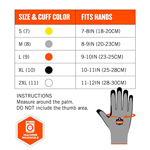 Ergodyne unisex adult Cut Resistant Work Gloves, A3, Surfaces, ANSI A3 Sandy Nitrile Coated Palms for Optimal Grip with Rough Surfaces 13g, Gray, X-Large Pack of 2 US - size: 1 Count (Pack of 2)