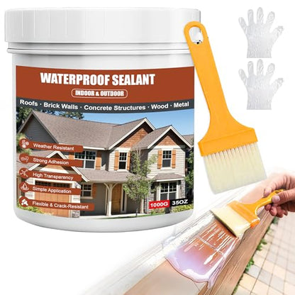 Transparent Waterproof Sealant 17oz - Invisible Protective Coating for Roof, Bathroom Tile & Walls, Indoor/Outdoor Waterproof Solution - style: 17Oz