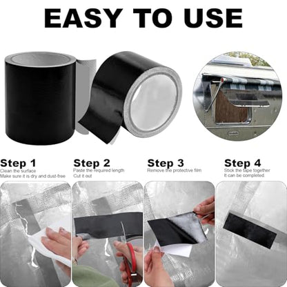 Engorgio Waterproof Repair Tape for Awning,3inX25ft,Fabric, RV Roof,Tarp,Sail and Boat Cover Outdoor Repair Patch, Multipurpose,Heavy Duty,UVproof and Heat-Resistant