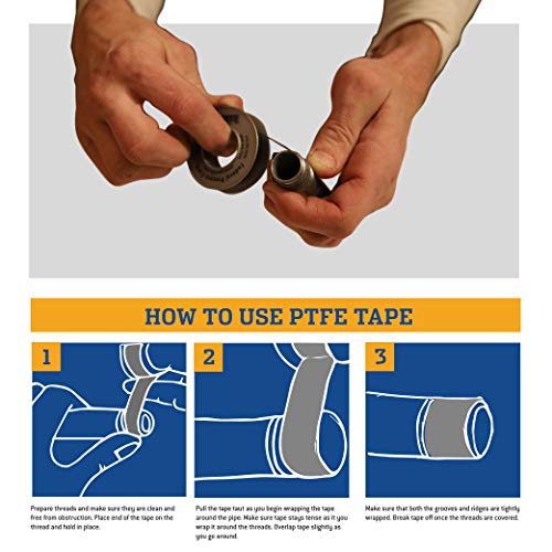 Gasoila Nickel PTFE Thread Seal Tape – Professional-Grade, 3/4 Inch x 260 Inch, High-Density Thread Tape for Stainless Steel Pipes– Leak-Proof Seal, Non-Toxic - size: 3/4 Inch X 260 Inch Roll- 1 Pack