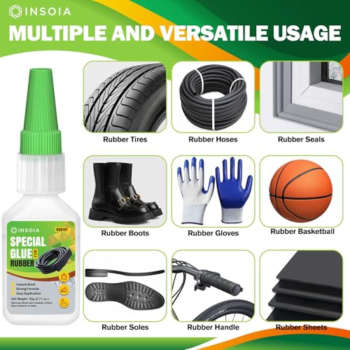 Super Rubber Glue, 20g Heavy Duty Rubber Adhesive for RC Tires, Shoe Soles, Belts, Hoses, Car Seals, Mats, Motorcycle Grips & DIY Repairs – Quick-Dry, Waterproof, Heat-Resistant CA Glue - size: 20 Grams * 1 Pack, style: Rubber Glue