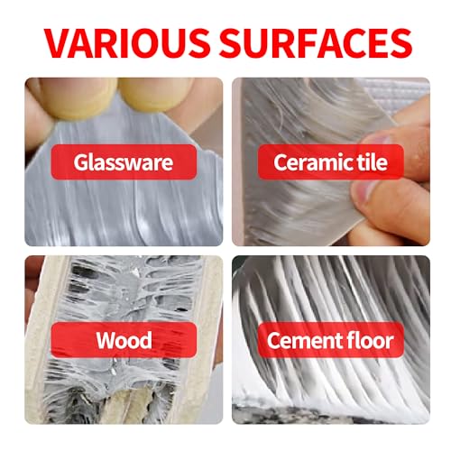 TAPEBEAR Butyl Tape Waterproof Sealing Tape 8inch x 16feet, Upgraded Aluminum Foil Tape Heavy Duty for RV Repair, Awning, Window, Glass & EDPM Roof Leak Patching, Boat and Pipe Sealing, Silver - size: 8inch x16.4feet