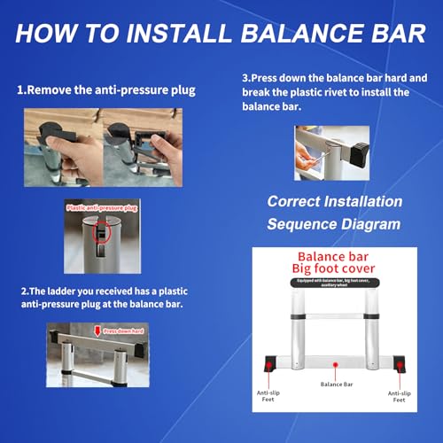JADDUO Telescopic Ladder Balance Pole - size: Ladder Balance Pole