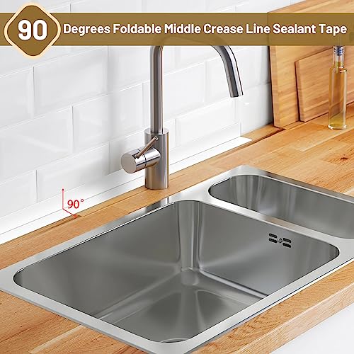 Caulk Tape Waterproof Self Adhesive, 3 Rolls Toilet Caulk Sealing Strip, Bathtub Caulking Sealant Tape for Kitchen, Bathroom, Countertop, Sink, Floor Wall Edge Protector(1.5" x 10.5Ft) - style: 3Pcs-White
