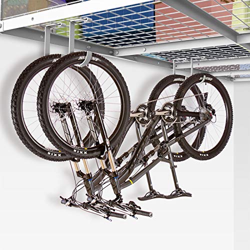 FLEXIMOUNTS 4 Pack Add On Storage Flat Hook Accessory for Garage Ceiling Rack and Wall Shelving, Max Weight Capacity up to 50lbs, White - color: White