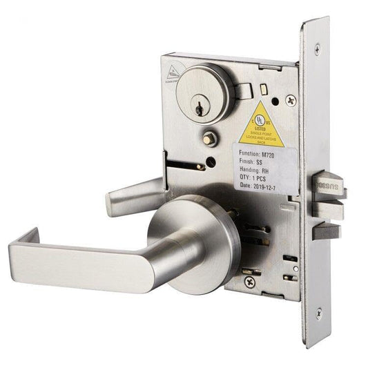 Commercial Mortise Lockset with Lever for Entry/Office Door F04 - color: Rose/ Office