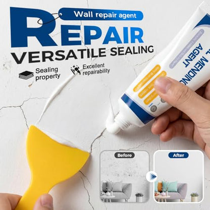 2026 New Drywall Patch Repair Kit, Wall Repair Paste with Scraper, Multi-Functional Wall Hole Filler for Fixing Nail Holes, Cracks, Dents, Ideal for Drywall, Walls (2PCS) - color: 2PCS