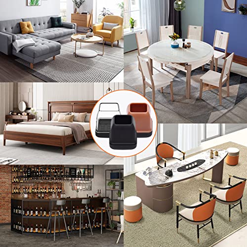 Chair Sliders for Carpeted Floors, 16 Pcs Chair Glides Square Furniture Sliders Carpet, Chair Leg Protectors for Carpet, Furniture Glides Easy, Carpet No Scratches (Fit 0.75-1", Clear) - size: Fit: 0.75"-1"