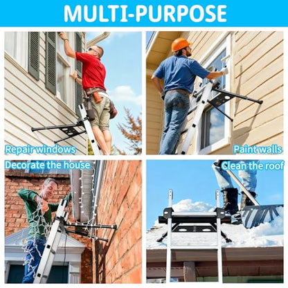 Ladder Stabilizer, Extension Ladder Stabilizer Adjustable Leg 22-29.5" Withstands 300 Lbs Weight Rating, Aviation Aluminium Ladder Stabilizers for Roof