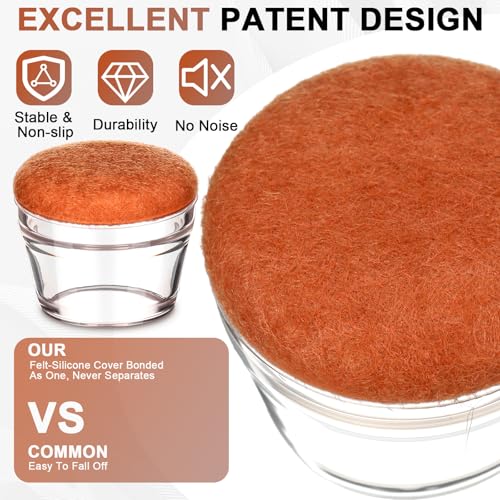 Chunful 32 Pcs Chair Leg Floor Protectors TPE Classroom Chairs & Desks Leg Covers with Quiet Felt Sliders Prevent Floor Scuffs & Scratches Desks Foot Caps Pads Teacher Classroom Supplies (Brown) - color: Brown