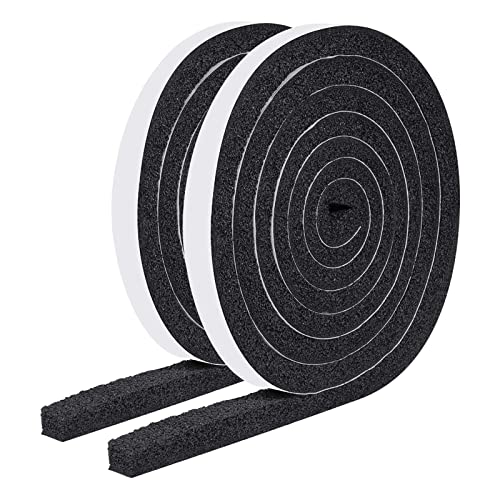 MAGZO Weather Stripping Door Seal 1/2 Inch W X 1/2 Inch T,Strong Adhesion and High Resilience Air Conditioner Foam Insulation for Doors, Total Length 13 Feet (6.5 ft x 2 Rolls) - size: 1/2in x 1/2in x 13FT