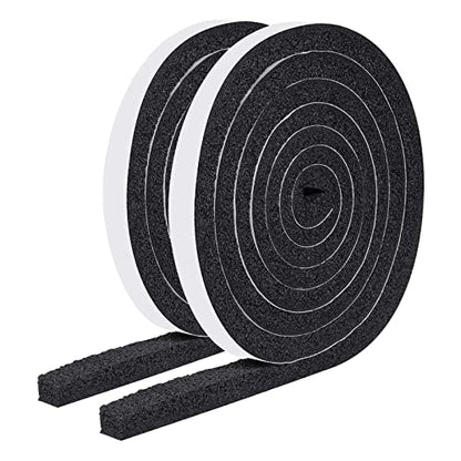 MAGZO Weather Stripping Door Seal 1/2 Inch W X 1/2 Inch T,Strong Adhesion and High Resilience Air Conditioner Foam Insulation for Doors, Total Length 13 Feet (6.5 ft x 2 Rolls) - size: 1/2in x 1/2in x 13FT