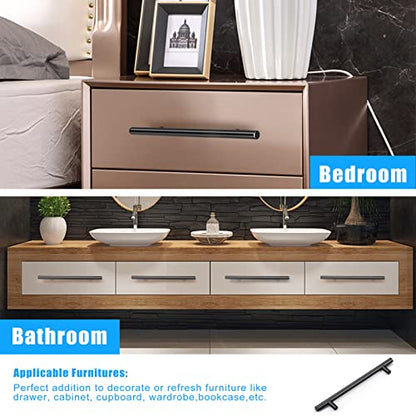 KNOBWELL 6 Pack 6-3/10" Black Cabinet Pulls and Handles, Matte Black Dresser Drawer Pulls Kitchen Cupboard Handles, 8-4/5" Overall Length - color: Black, size: 6 3/10inch(160mm)