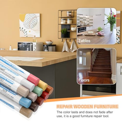 HARFINGTON 5pcs Wood Filler Sticks Wooden Wax Touch Up Furniture Repair Crayons for Scratch Hole Wood, Sapphire - color: Sapphire
