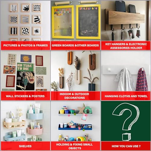 D-NYX Double Sided Tape Sticky Dot Removable Putty No Trace Clear Sticky Tack Waterproof Stickers for Festival Decoration Picture Hanging Museum Wax Gel, Earthquake Putty Hanging Strips Mounting Dots - style: 280 Sticky Dots